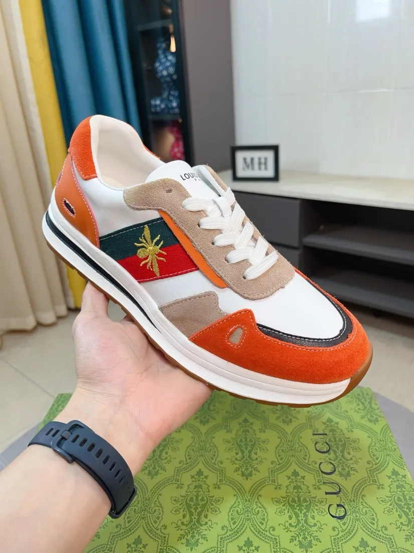 Men's shoes 💰420🌸🌸[GUCCI] Gucci's new spring and summer slip-on loafers with cartoon characters, Fendi F's low-cut trendy men's shoes, 😈The upper is made of Italian 🇮🇹 imported sheep suede with Lafayette embroidered leather, full pigskin lining, original rubber non-slip outsole! The style is high-profile and elegant, and the upper is versatile and fashionable. 🇱🇾🇱🇾A large number of ready-made and reposted pictures will be sold! 38-44,